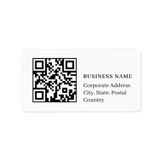 Aangepaste QR-code Minimaal Witte Zakelijke Brandi Etiket (Voorkant)