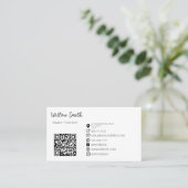Aangepaste QR-code minimalistisch klein Visitekaartje (Staand voorkant)