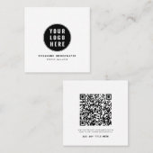 Aangepaste QR-code Modern logo Minimalistisch Contactkaartje (Voorkant / Achterkant)