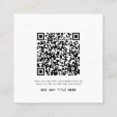 Aangepaste QR-code Modern logo Minimalistisch Contactkaartje (Achterkant)
