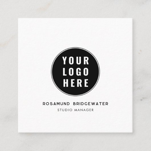 Aangepaste QR-code Modern logo Minimalistisch Contactkaartje (Voorkant)