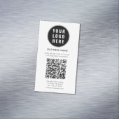 Aangepaste QR-code Modern logo Minimalistisch Magnetisch Visitekaartje (Voorbeeld)