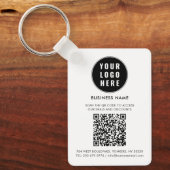 Aangepaste QR-code Modern logo Minimalistisch Sleutelhanger (Voorkant)