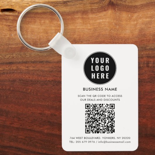 Aangepaste QR-code Modern logo Minimalistisch Sleutelhanger (Voorkant)