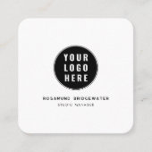 Aangepaste QR-code Modern logo Minimalistisch Vierkante Visitekaartje (Voorkant)