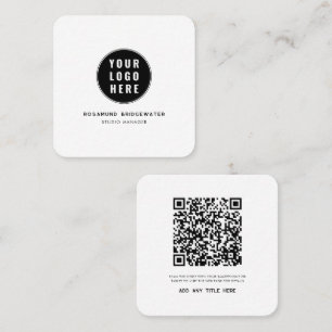 Aangepaste QR-code Modern logo Minimalistisch Vierkante Visitekaartje