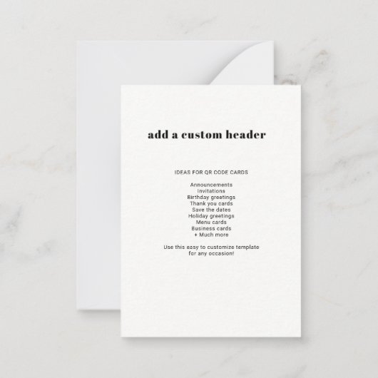 Aangepaste QR-code Modern rendy budget Kaart Notitiekaartje (Achterkant)