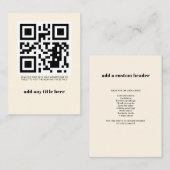 Aangepaste QR-code Modern rendy Notitiekaartje (Voorkant / Achterkant)