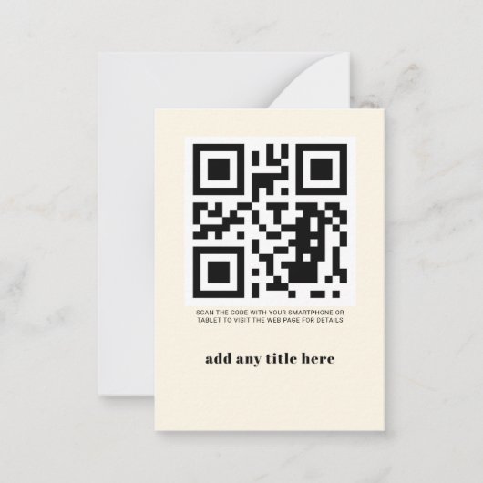Aangepaste QR-code Modern rendy Notitiekaartje (Voorkant)