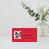 Aangepaste QR-code Modern rood Visitekaartje (Staand voorkant)
