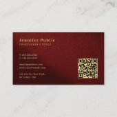 Aangepaste QR-code modern sjabloon kalligrafie sch Visitekaartje (Achterkant)
