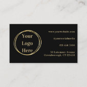 Aangepaste QR-code Modern Zwart Goud Visitekaartje (Voorkant)