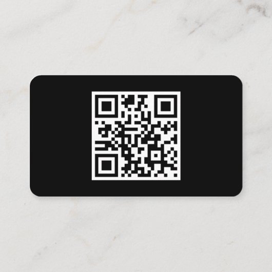 Aangepaste QR-code modern zwart Visitekaartje (Achterkant)