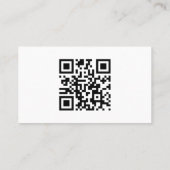 Aangepaste QR-code Modern Zwart Wit Visitekaartje (Achterkant)