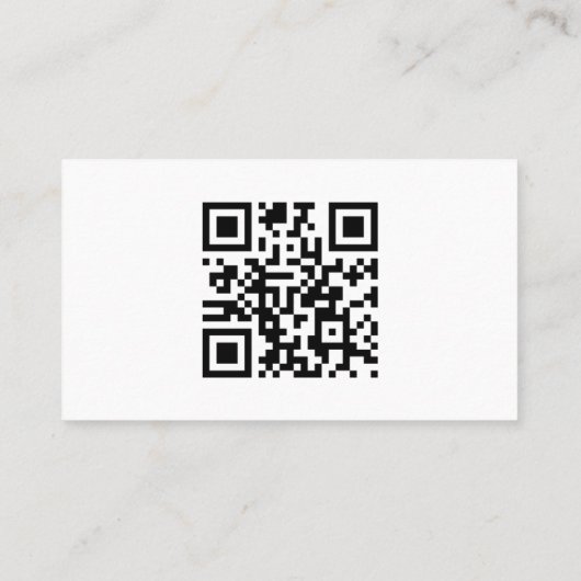 Aangepaste QR-code Modern Zwart Wit Visitekaartje (Achterkant)