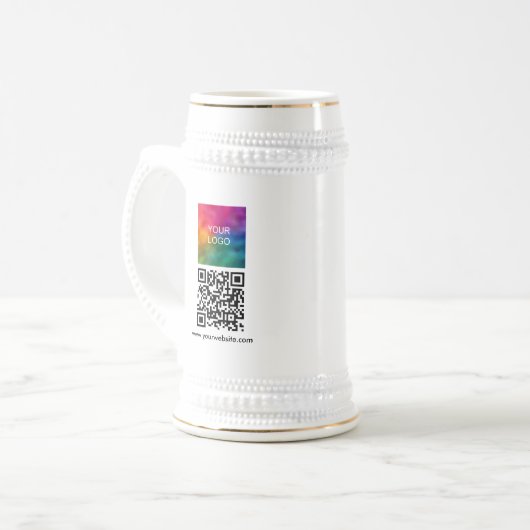 Aangepaste QR-code moderne elegante uploadlogo Bierpul (Voorkant links)