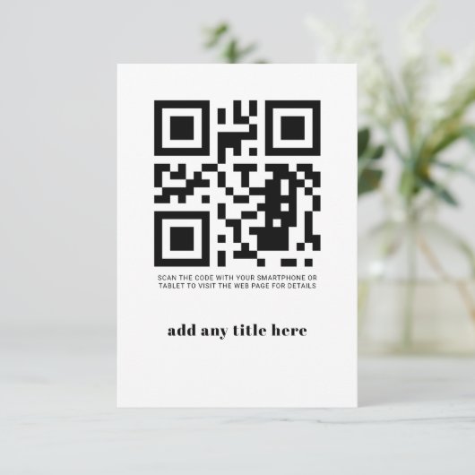 Aangepaste QR-code moderne trendy uitnodiging (Staand voorkant)