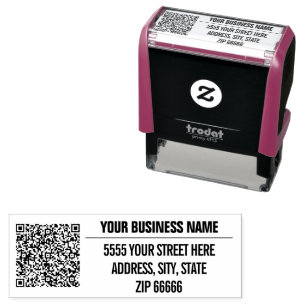 Aangepaste QR-code naam adres zelf-inkende stempel