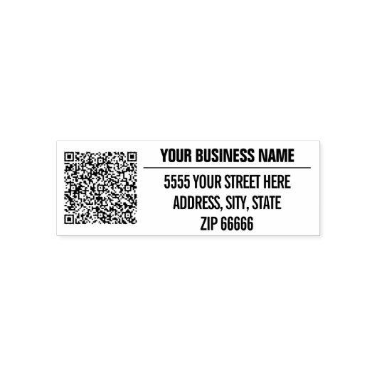 Aangepaste QR-code naam adres zelf-inkende stempel (Design)