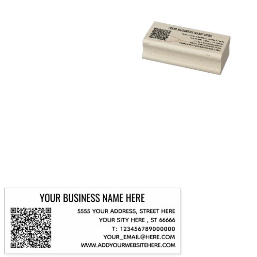 Aangepaste QR Code Naam Info Adres Rubber Stamp Rubberstempel (Gestempeld)