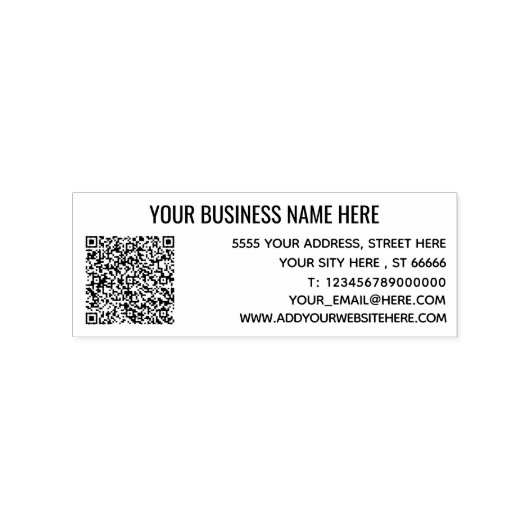 Aangepaste QR Code Naam Info Adres Rubber Stamp Rubberstempel (Afrduk)