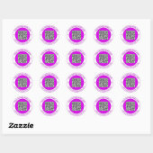 Aangepaste QR-code naam info ronde stickers voorbe (Vel)