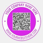 Aangepaste QR-code naam info ronde stickers voorbe (Voorkant)