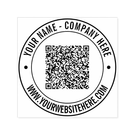 Aangepaste QR Code Naam Tekst Info Stempel (Design)