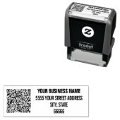 Aangepaste QR-code Naam Terugkeeradres Stempel (In situ)