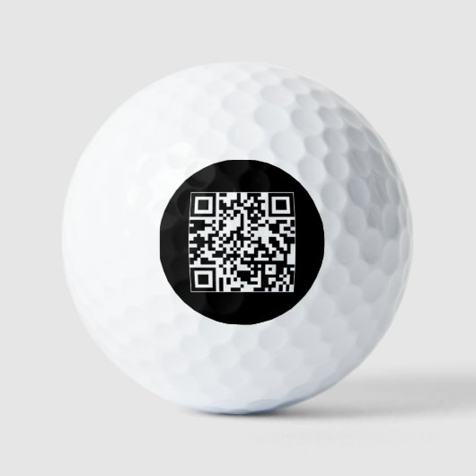 Aangepaste QR-code of foto-contactinfo-id label zw Golfballen (Voorkant)