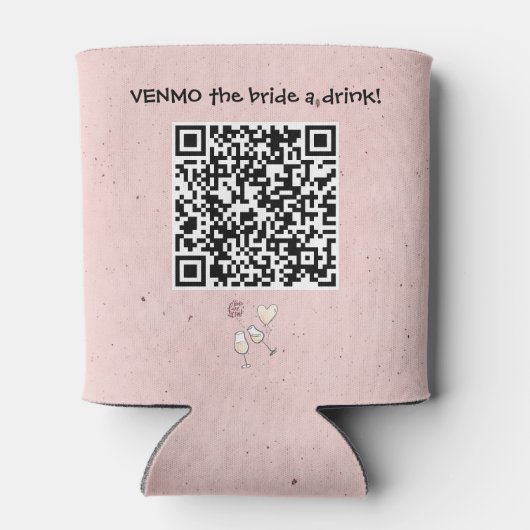 Aangepaste QR-code om bruid een drankje te geven v Blikjeskoeler (Achterkant)