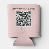 Aangepaste QR-code om de bruid een drankje te geve Blikjeskoeler (Achterkant)