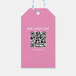 aangepaste QR-code op maat gesneden website roze L Cadeaulabel