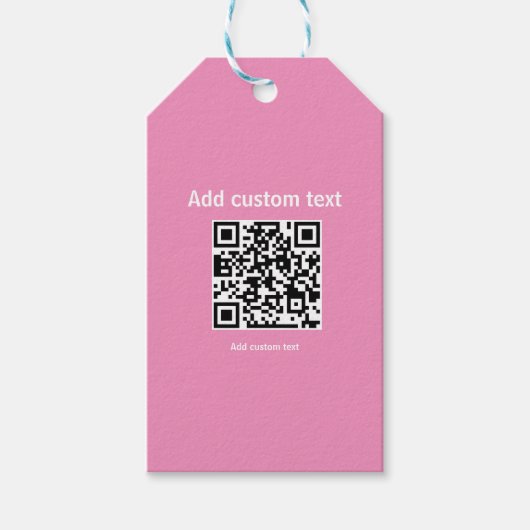 aangepaste QR-code op maat gesneden website roze L Cadeaulabel (Voorkant)