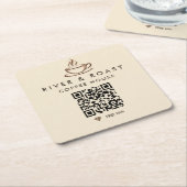 Aangepaste QR-code op papieren onderzetter voor ko (Schuin)