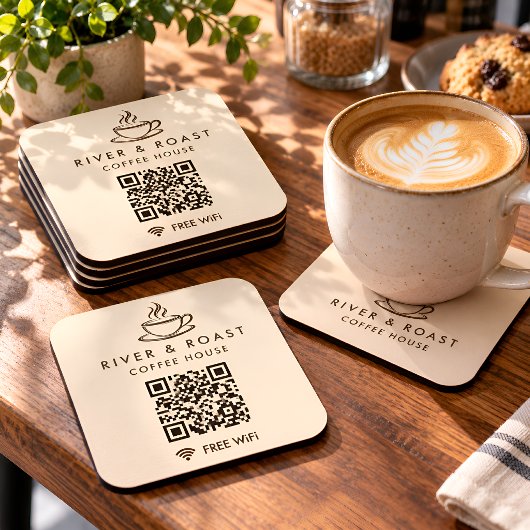 Aangepaste QR-code op papieren onderzetter voor ko