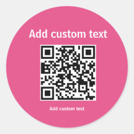 aangepaste QR-code personaliseer website Klassic R Ronde Sticker