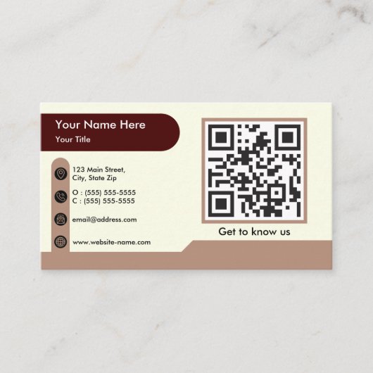 Aangepaste QR Code Professional Company Modern Log Visitekaartje (Voorkant)