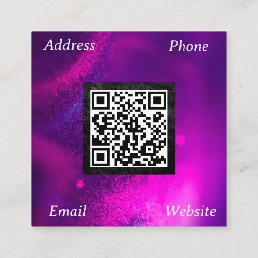 Aangepaste QR-code professioneel Vierkante Visitekaartje (Achterkant)