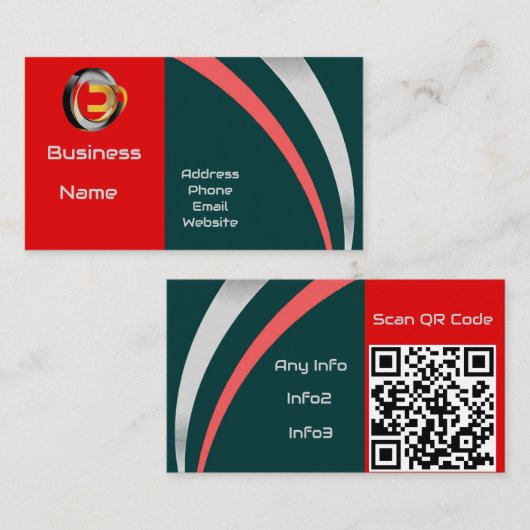 Aangepaste QR-code professioneel Visitekaartje (Voorkant / Achterkant)