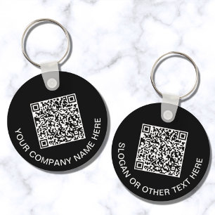 Aangepaste QR-code promotioneel zwart Sleutelhanger