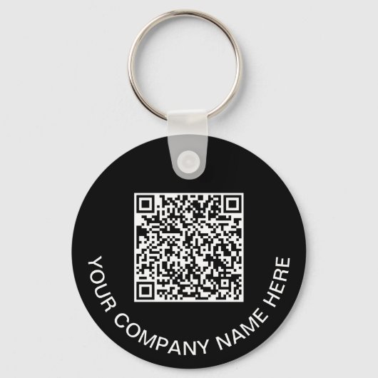 Aangepaste QR-code promotioneel zwart Sleutelhanger (Voorkant)