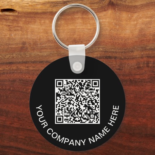 Aangepaste QR-code promotioneel zwart Sleutelhanger (Voorkant)