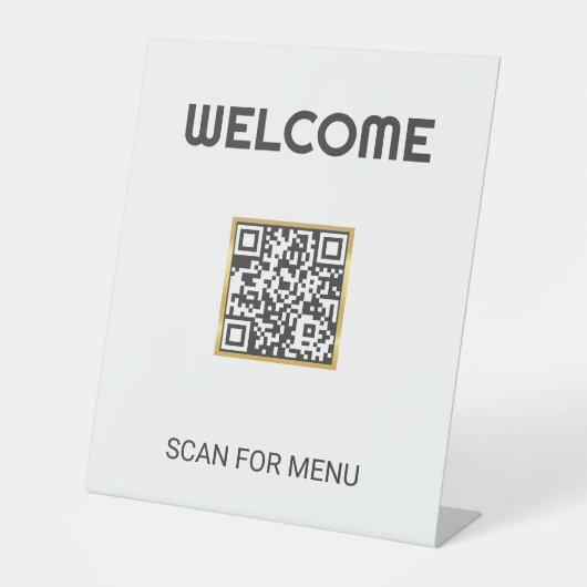 Aangepaste QR-code Reclamebord Met Voetstuk (Voorkant)