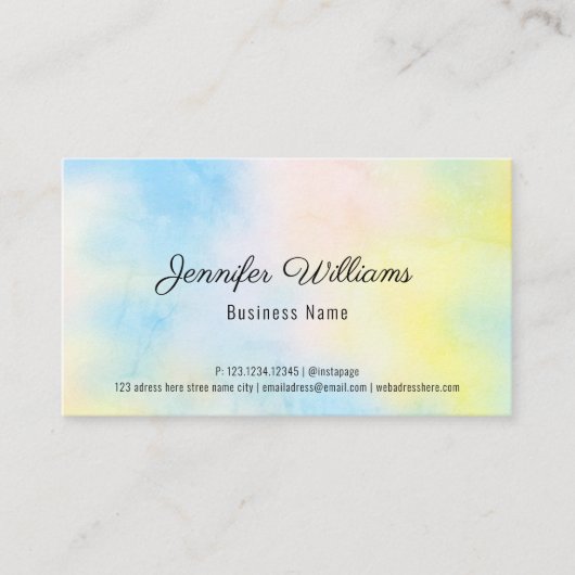 Aangepaste QR-code regenboogpasta kleuren Eenvoudi Visitekaartje (Voorkant)