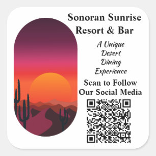 Aangepaste QR-code restaurant bar social media pro Vierkante Sticker