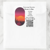 Aangepaste QR Code Restaurant Bar Sociale Media Pr Vierkante Sticker (Tas)