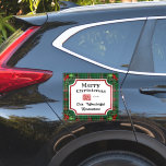 Aangepaste QR-code Restaurant Christmas Green Plai Sticker<br><div class="desc">Grote Vakantie vinyl sticker om uw bedrijf dit seizoen te adverteren. Pas deze kerststickers eenvoudig aan met uw bedrijfsnaam en QR-code.</div>