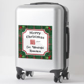 Aangepaste QR-code Restaurant Christmas Green Plai Sticker (Koffer)