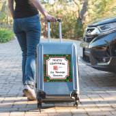 Aangepaste QR-code Restaurant Christmas Green Plai Sticker (Koffer Insitu)